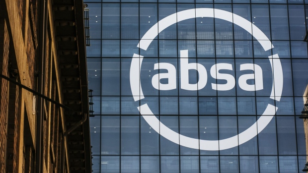 A new corporate logo stands above the entrance to the Absa Group Ltd. headquarters office in Johannesburg, South Africa, on Tuesday, Aug. 7, 2018. Barclays Africa Group Ltd. has ditched the name to revert to Absa Group Ltd. as it severs ties with Barclays Plc, after the London-based company sold down the controlling stake it bought in 2005. Photographer: Waldo Swiegers/Bloomberg