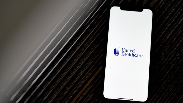 The UnitedHealth logo on a smartphone arranged in New York, US, on Friday, July 7, 2023. UnitedHealth Group Inc. is scheduled to release earnings figures on July 14. Photographer: Gabby Jones/Bloomberg