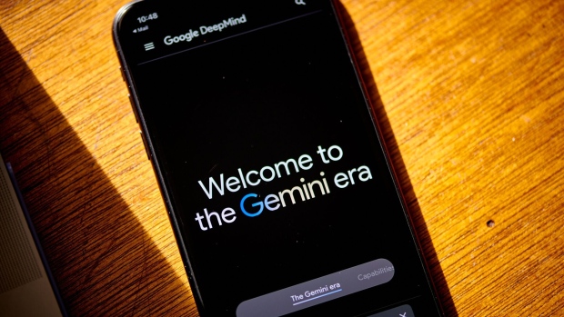 The Google DeepMind website on a smartphone arranged in New York, US, on Saturday, Dec. 9, 2023. Alphabet's Google said Gemini is its largest, most capable and flexible AI model to date, replacing PaLM 2, released in May.