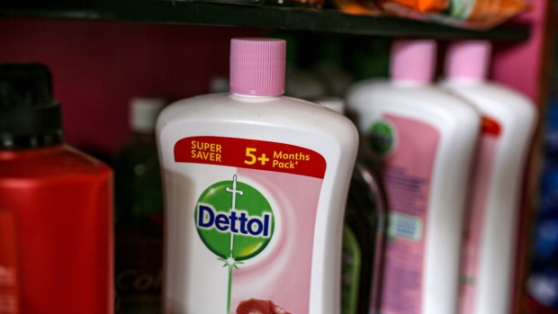 Dettol disinfectant, produced by Reckitt Benckiser.