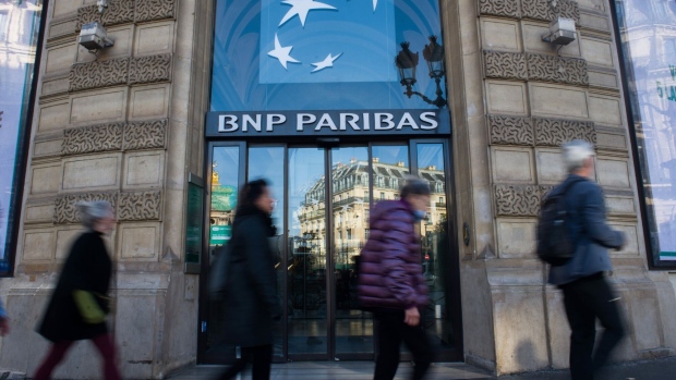 A BNP Paribas bank branch in Paris, France.