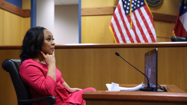 Fani Willis during a hearing at the Fulton County Courthouse in Atlanta, Georgia, on Feb. 15.