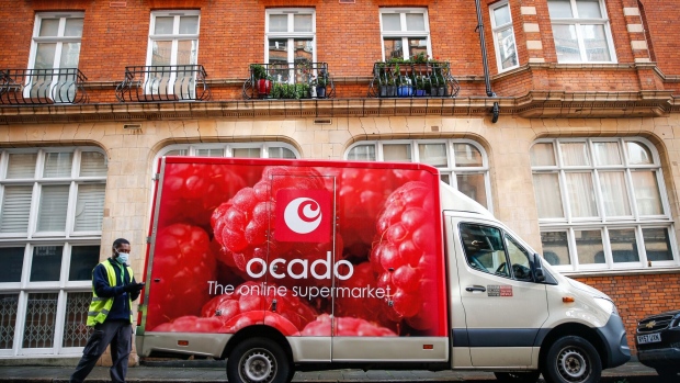 A Ocado Group Plc delivery truck in London. Photographer: Hollie Adams/Bloomberg