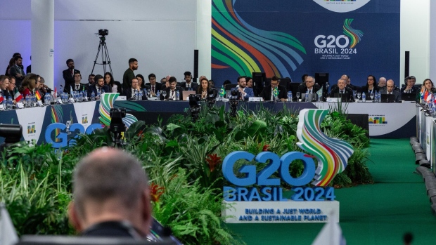 <p>Attendees during the G-20 finance ministers and central bank governors meeting in Sao Paulo, Brazil on Feb. 28.</p>