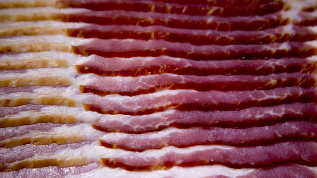 Sliced bacon. Photographer: Andrew Harrer/Bloomberg