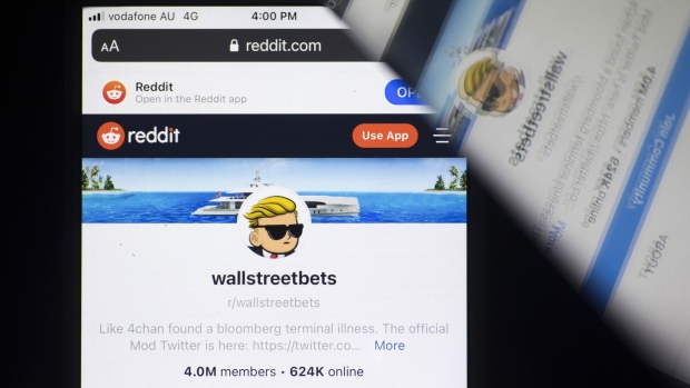<p>The Reddit forum WallStreetBets.</p>