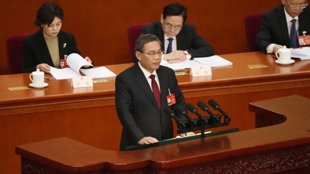 <p>Li Qiang speaks during the 14th National People's Congress in Beijing on March 5.</p>