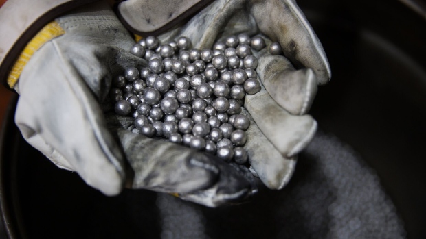 A handfull of nickel. Photographer: Cole Burston/Bloomberg