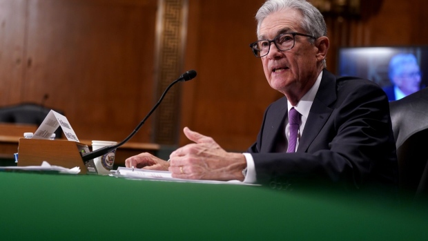 Jerome Powell during a Senate Banking, Housing, and Urban Affairs Committee hearing in Washington, DC on March 7.  Photographer: Al Drago/Bloomberg