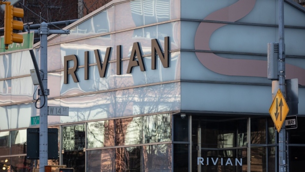 A Rivian showroom in New York, US, on Tuesday, Jan. 2, 2024. Rivian Automotive Inc. missed expectations for quarterly electric vehicle deliveries, weighing on the manufacturer's shares even as production ramped up during the past year. Photographer: Yuki Iwamura/Bloomberg
