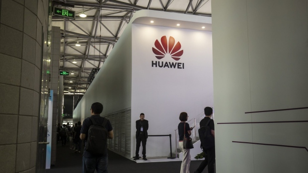 The Huawei Technologies Co. booth at the MWC Shanghai event in Shanghai, China, on Wednesday, June 28, 2023. The Shanghai event is modeled after a bigger annual industry show in Barcelona. Photographer: Qilai Shen/Bloomberg
