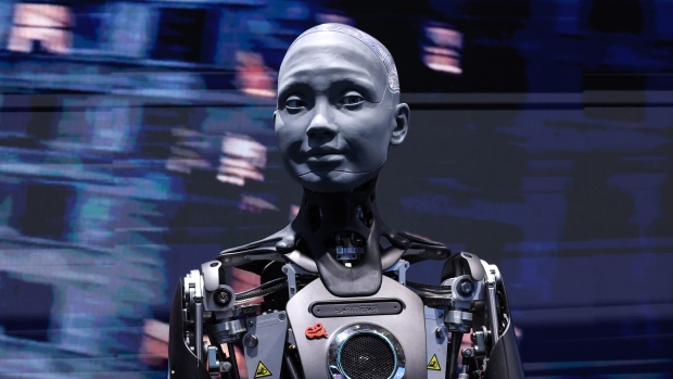 <p>An artificial intelligence powered Ameca robot at the Mobile World Congress in Feb. 2024. </p>