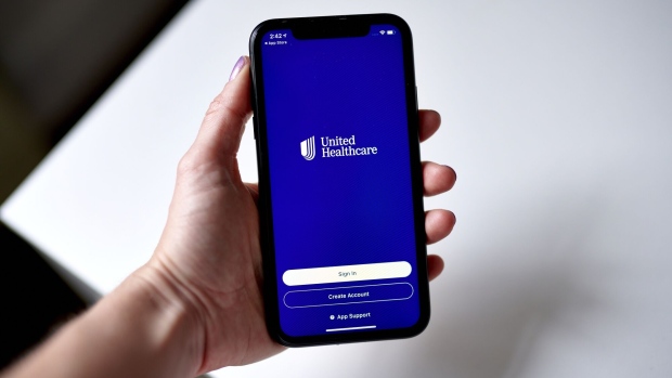 The UnitedHealth app on a smartphone arranged in New York, US, on Friday, July 7, 2023. UnitedHealth Group Inc. is scheduled to release earnings figures on July 14.