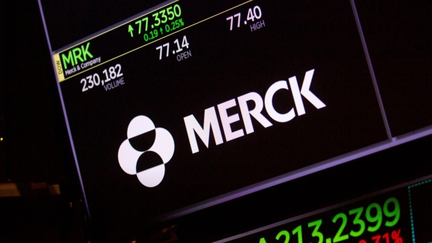 Merck & Co. signage on the floor of the NYSE in New York, US. Photographer: Michael Nagle/Bloomberg
