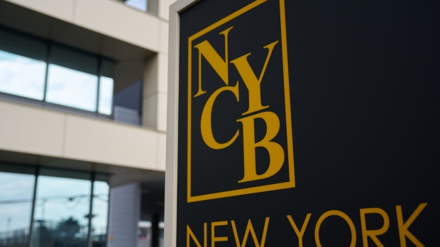 The New York Community Bank headquarters in Hicksville, New York, on Feb. 1, 2024.