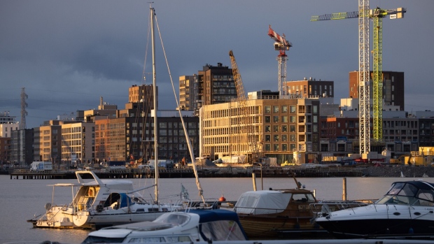 New residential apartment blocks in Helsinki, Finland, May 3, 2023. Finland’s election winner signaled progress in talks to form a pro-business ruling coalition in the Nordic nation, reiterating the aim of reaching a government deal by next month. Photographer: Andrey Rudakov/Bloomberg