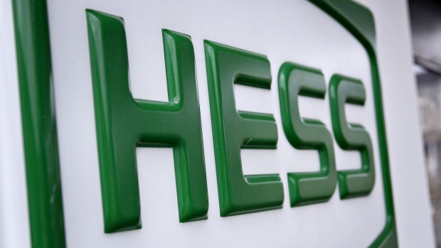 A Hess Corp. logo. Photographer: Andrew Harrer/Bloomberg