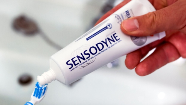<p>Sensodyne toothpaste.</p>