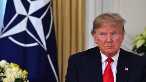 Donald Trump during a meeting with Jens Stoltenberg in 2019. Photographer: Nicholas Kamm/AFP/Getty Images