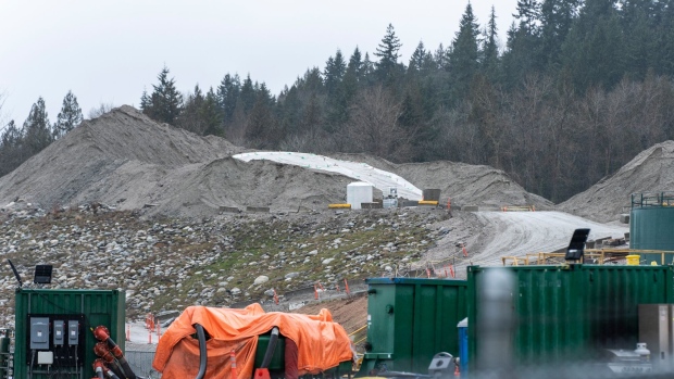 <p>Construction on the Trans Mountain Pipeline expansion project in Burnaby, British Columbia, Canada.</p>