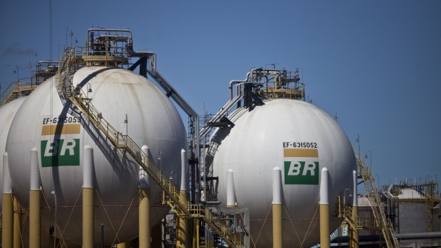 Petrobras natural gas storage tanks in Guanabara Bay, Brazil. Photographer: Dado Galdieri/Bloomberg