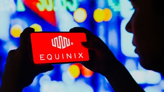 Equinix logo on a smartphone. Photographer: Rafael Henrique/SOPA Images/LightRocket/Getty Images