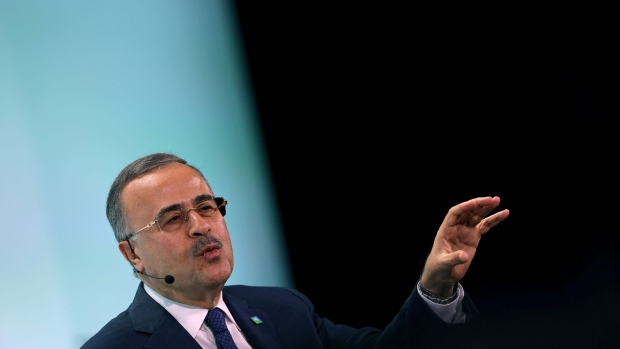 Amin Nasser speaks during the 2024 CERAWeek by S&P Global conference in Houston