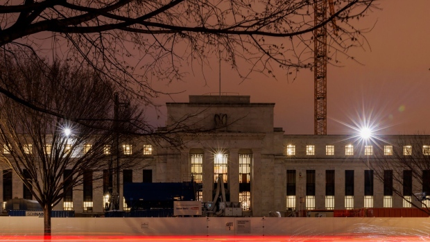 The Marriner S. Eccles Federal Reserve building in Washington, DC, US, on Tuesday, Feb. 27, 2024. With price pressures easing and the economy still strong, Fed officials are prepared to bring rates down at a slower and potentially less regular pace. Photographer: Moriah Ratner/Bloomberg