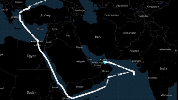 Suezmax New Discovery carrying Russia’s Urals crude heads to Sohar, Oman, after idling of the west coast of India.
