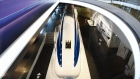 <p>A magnetic levitation (maglev) train exhibited at Yamanashi Prefectural Maglev Exhibition Center in Tsuru, Yamanashi Prefecture, Japan.</p>