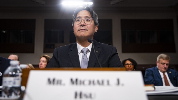 Michael Hsu during a Senate hearing in Washington on May 18, 2023.