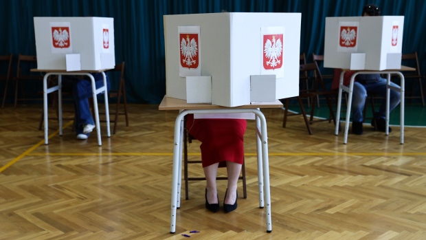 Residents vote during the local elections in Krakow, Poland on April 7. Photographer: Jakub Porzycki/NurPhoto/Getty Images