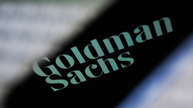 Goldman Sachs branding. Photographer: Jaap Arriens/NurPhoto/Getty Images