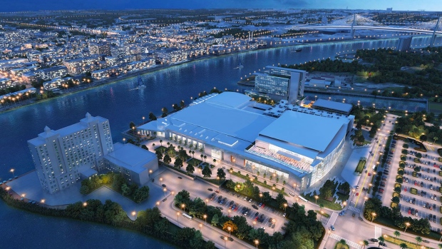 Rendering of convention center expansion project.
