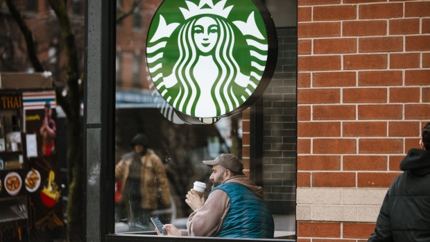 A Starbucks coffee shop in New York.