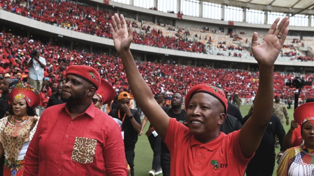 Julius Malema at the Economic Freedom Fighters party manifesto launch.
