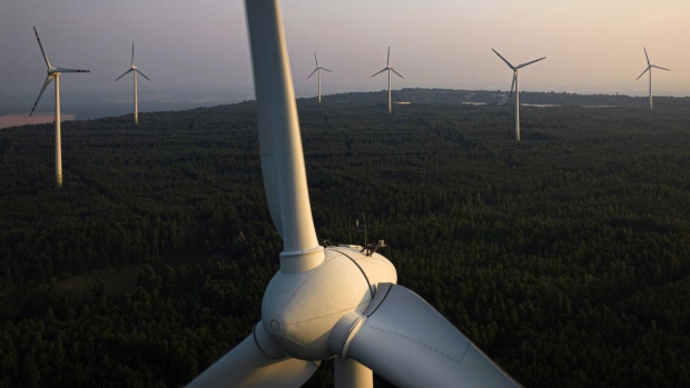 <p>Wind turbines operate at the Kamiensk wind farm in Kamiensk, Poland.</p>