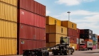 <p>Shipping containers a port in Philadelphia, Pennsylvania. The presumptive Republican nominee is promising to slap 60% tariffs on imports from China and 10% duties on those from the rest of the world.</p>