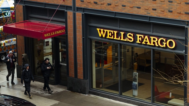 <p>A Wells Fargo bank branch in New York.</p>