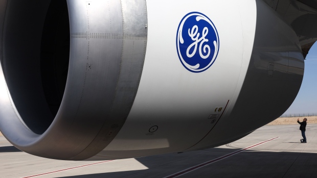 The General Electric Co. logo. Photographer: Christopher Pike/Bloomberg
