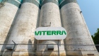 A sign on a Viterra grain elevator in Saskatoon, Saskatchewan, Canada, on Monday, June 12, 2023. US agribusiness Bunge Ltd. is near a deal to acquire Glencore Plc-backed Viterra, people familiar with the matter said, creating a giant capable of competing with the world's biggest agricultural players. Photographer: Heywood Yu/Bloomberg
