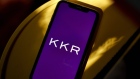 The KKR & Co. logo on a smartphone. Photographer: Gabby Jones/Bloomberg