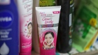 Tubes of Glow & Lovely face wash of Hindustan Unilever Ltd., at a grocery store in Mumbai.