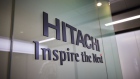 Hitachi branding. Photographer: Shoko Takayasu/Bloomberg