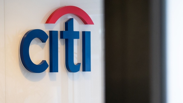 The logo of Citigroup Inc. at the entrance to the bank's office in Paris, France, on Monday, Feb. 27, 2023. Citigroup is building a new trading floor in Paris as the Wall Street giant prepares to nearly double its staff in the French city. Photographer Benjamin Girette/Bloomberg