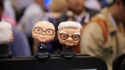 <p>Bobbleheads depicting the late Charlie Munger and Warren Buffet ahead of the Berkshire Hathaway annual shareholders meeting in Omaha on May 3.</p>