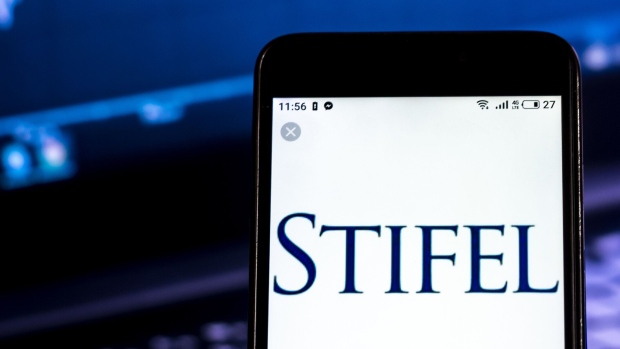 The Stifel Investment banking company logo displayed on a smartphone. Photographer: Igor Golovniov/SOPA Images/LightRocket/Getty Images