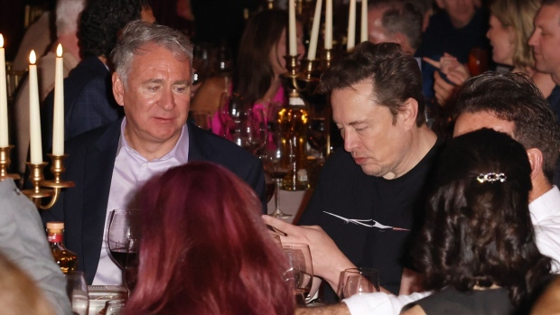 <p>Ken Griffin and Elon Musk in Miami Beach, Florida, on May 04.</p>