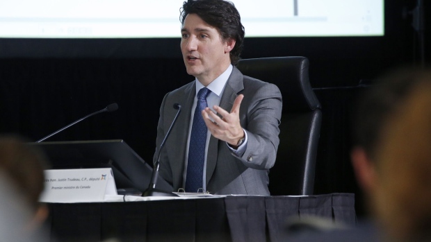 Justin Trudeau testifies before a foreign interference inquiry in April.