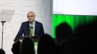 Bharat Masrani speaks during the Toronto-Dominion Bank annual general meeting in Toronto on April 18.